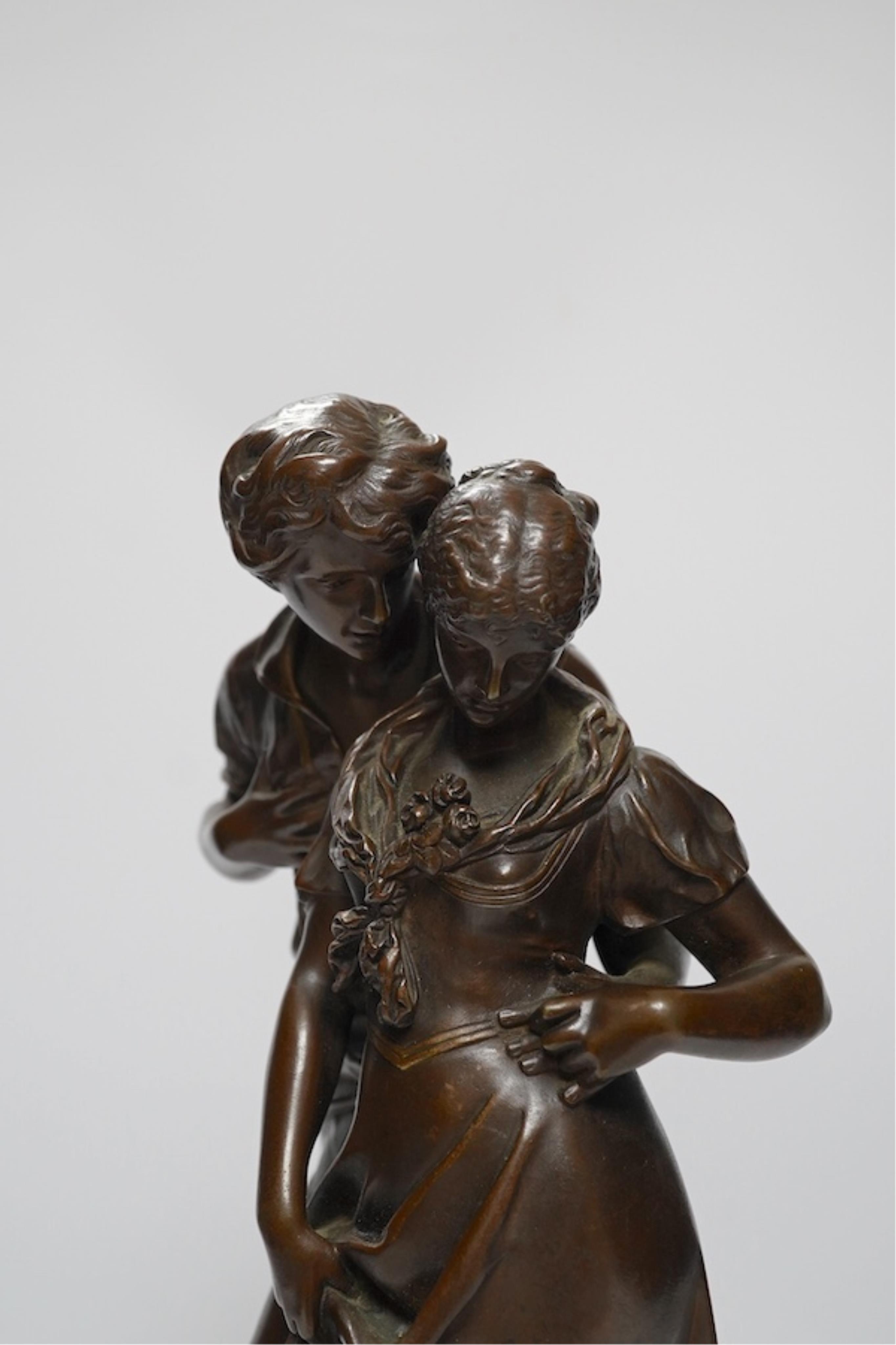 A Madrassi “Lovers” bronze, 38cm high. Condition - good